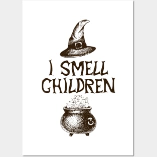 I Smell Children Hocus Pocus Fun Teacher Witch Shirt Funny Halloween Shirts Happy Halloween Costumes Trick Or Treat Scary Halloween Gift Posters and Art